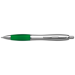 Silver Barrel Curved Design Ballpoint Pen