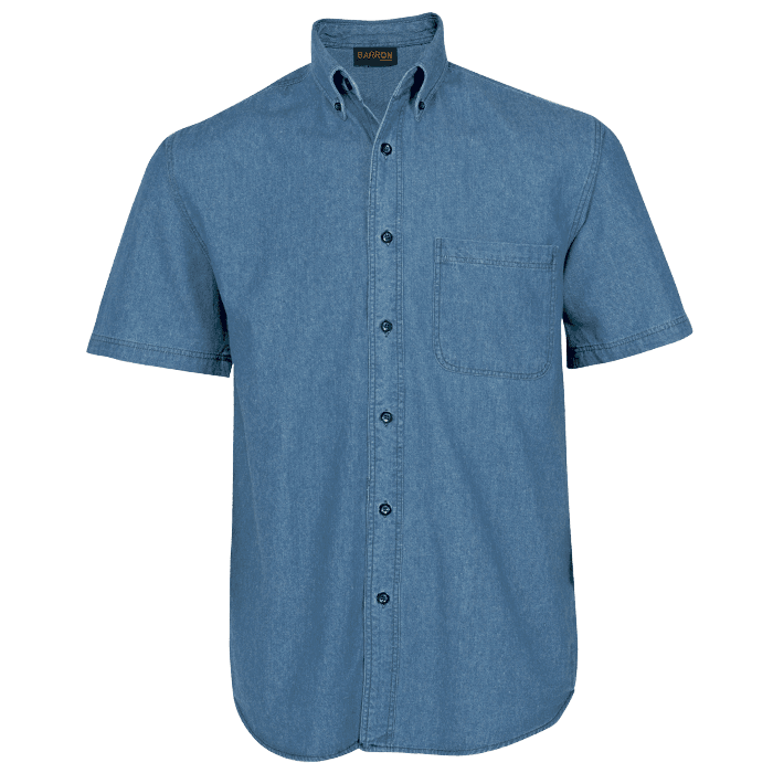 Denim Shirt Short Sleeve Mens