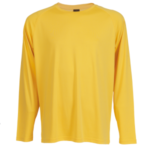 135g Long Sleeve Polyester T-Shirt – Safety Yellow, 3XL – Corpmerch
