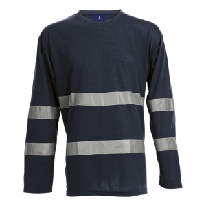 150g Long Sleeve Safety T-Shirt – Navy, 4XL – Corpmerch